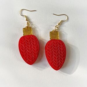 Acrylic earrings handmade. Christmas lights